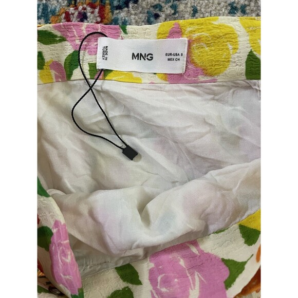 MANGO Pradera Colorful Floral Belted Skirt Lined‎ Size Small - Picture 4 of 8